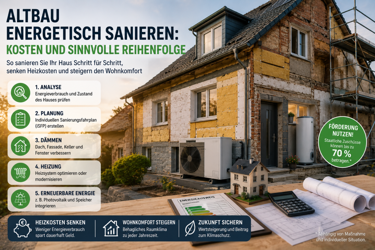 Altbau Sanierung Kosten energetische Sanierung Kosten Altbau Kosten Sanierung Altbau sanieren Kosten Haus energetisch sanieren Haus sanieren Sanierungsfahrplan individueller Sanierungsfahrplan
