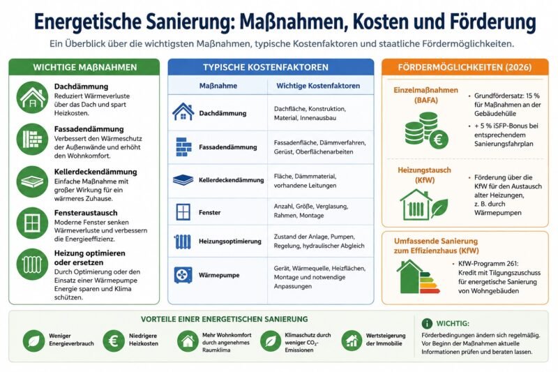 Energetische Sanierung: Maßnahmen, Kosten und Förderung