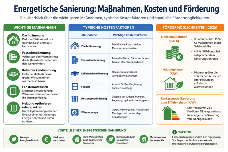 Energetische Sanierung: Maßnahmen, Kosten und Förderung