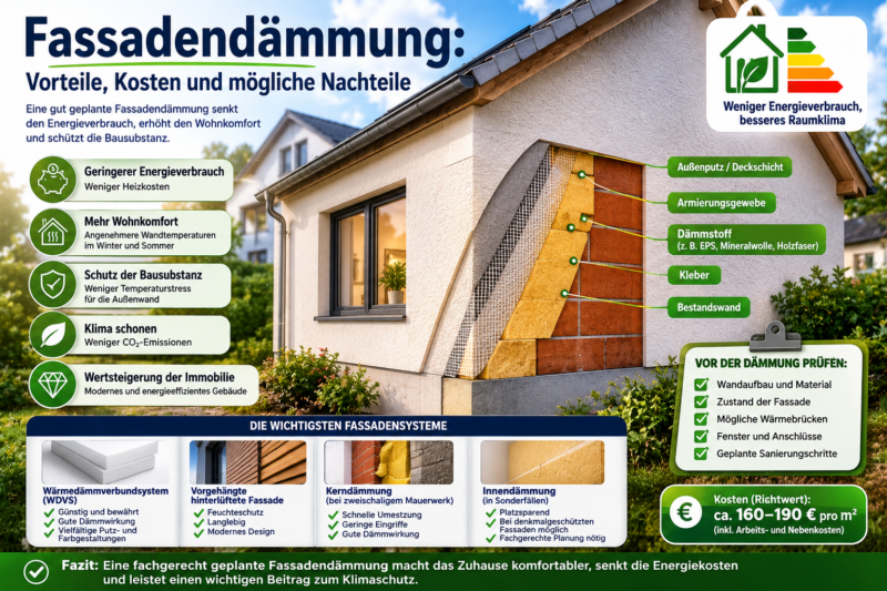Fassadendämmung: Vorteile, Kosten und mögliche Nachteile