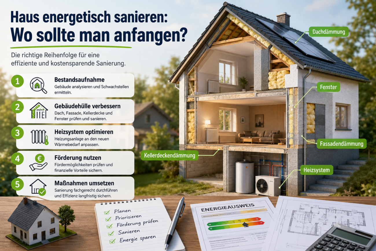Haus energetisch sanieren Wo sollte man anfangen