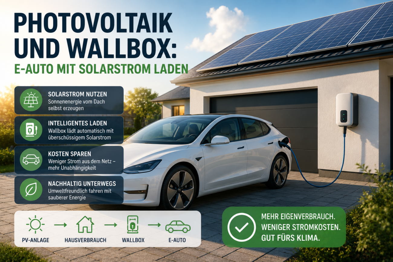 Photovoltaik und Wallbox: E-Auto mit Solarstrom laden