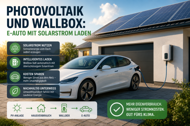 Photovoltaik und Wallbox: E-Auto mit Solarstrom laden