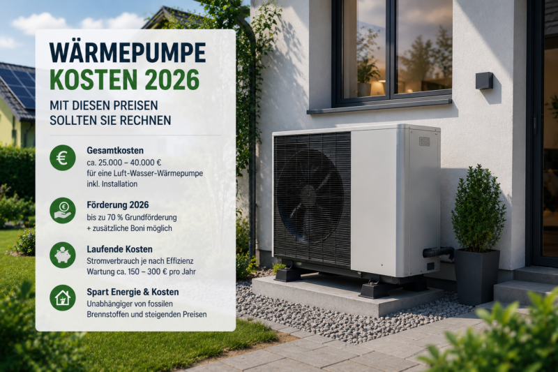 Wärmepumpe Kosten 2026: Mit diesen Preisen sollten Sie rechnen