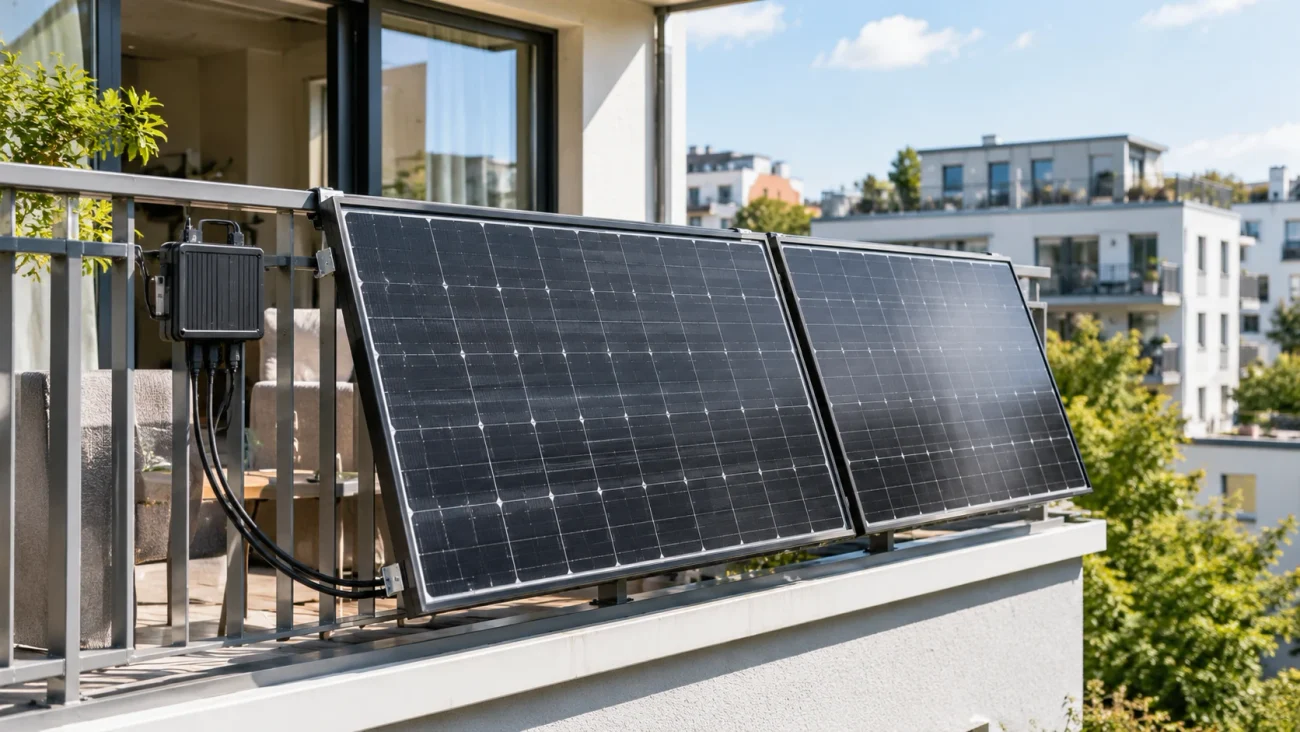 Beschreibung: Balkonkraftwerk 800 Watt 2026: Erfahren Sie, was 800 VA bedeutet, welche Modulleistung erlaubt ist und welche Regeln beim Anschluss gelten.