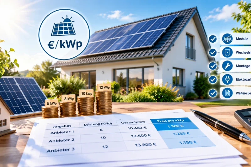 Photovoltaik Kosten pro kWp: Preise richtig vergleichen
