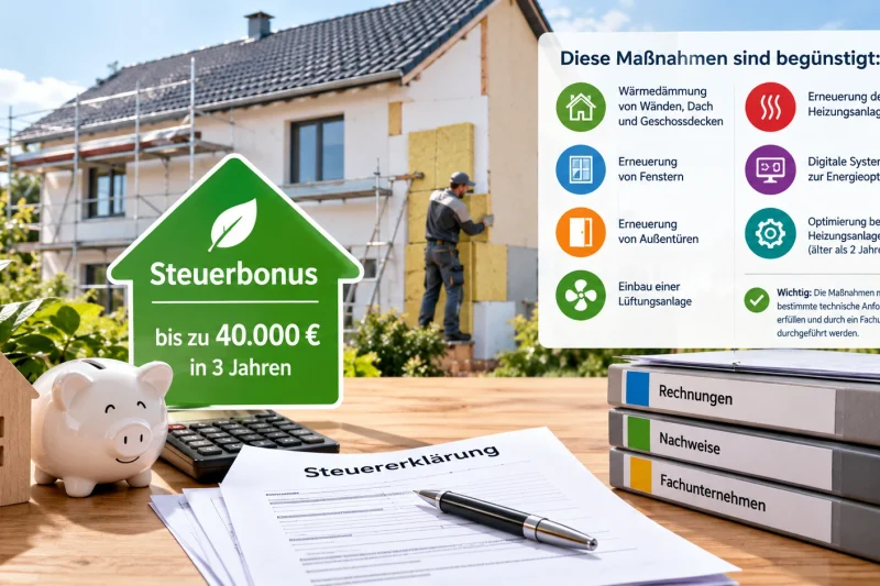 Steuerbonus energetische Sanierung: Was lässt sich absetzen
