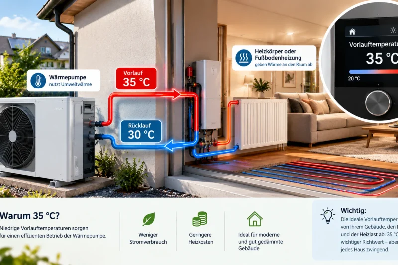 Vorlauftemperatur Wärmepumpe: Warum 35 °C der entscheidende Wert ist